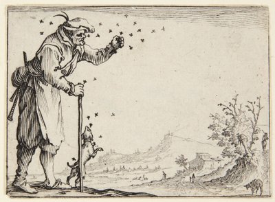 Bonden som angrips av bin av Jacques Callot