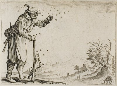 Bonden attackerad av bin, från The Caprices av Jacques Callot