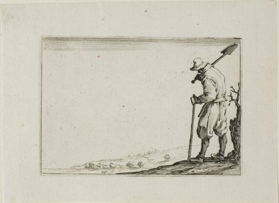 Bonden som bär sin spade på axeln, från The Caprices av Jacques Callot