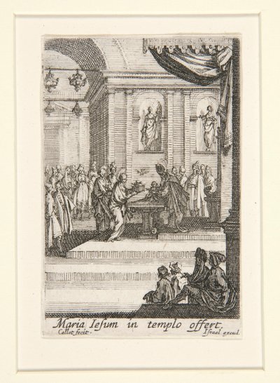 Presentationen av Kristus, nr. 10 av Jungfruns liv av Jacques Callot