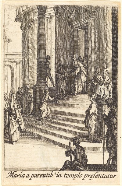 Presentationen av jungfrun av Jacques Callot