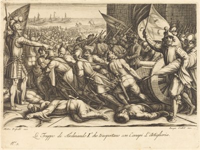Truppernas ombordstigning, ca. 1614. av Jacques Callot