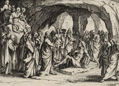 Lazarus uppståndelse, 1635 av Jacques Callot