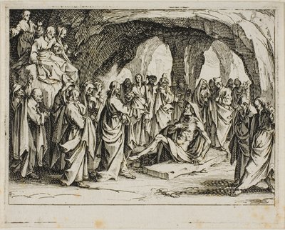 Lasarus uppståndelse, från Nya testamentet av Jacques Callot