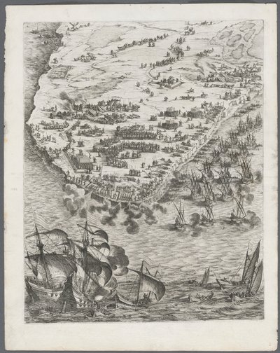 Belägringen av La Rochelle: Plåt 10 av Jacques Callot