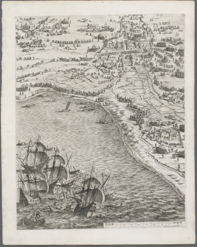 Belägringen av La Rochelle: Tavla 12, 1628-1630. av Jacques Callot
