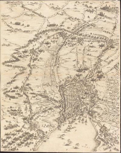 The Siege of La Rochelle [skylt 6 av 16, set omfattar 1952.8.97-112], 16281631. av Jacques Callot