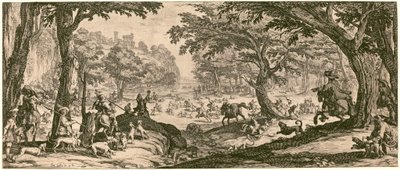 Stag Hunt, troligen 1619. av Jacques Callot