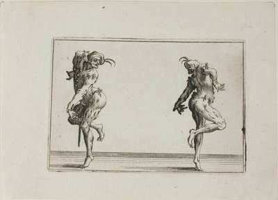 De två pantalongerna som vänder ryggen till, ur Caprices av Jacques Callot