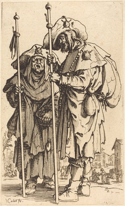 De två pilgrimerna av Jacques Callot