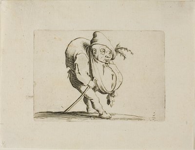 Den ojämna med en käpp, från Varie Figure Gobbi av Jacques Callot
