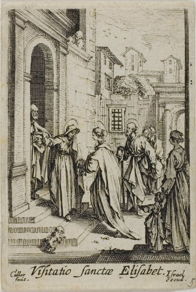 Den heliga Elisabets besök, ur Jungfru Marias liv av Jacques Callot