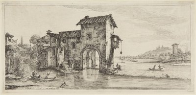 Vattenkvarnen, ur serien Diverse Vedute Designate in Fiorenza (Olika landskap utformade i Florens) av Jacques Callot