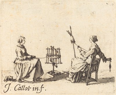 The Winder och the Spinner av Jacques Callot