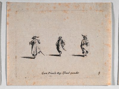 Tre kavaljerer, ur Les Fantaisies de Noble J. Callot ... av Jacques Callot