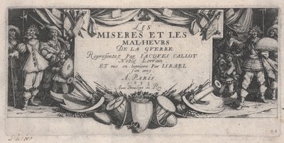 Titelsida, Krigets elände av Jacques Callot
