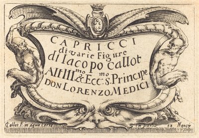Titelsida för "The Capricci" av Jacques Callot