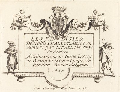Titelsida för "Fantasierna" av Jacques Callot