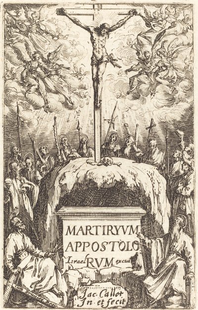 Titelsida för "Apostlarnas martyrskap" av Jacques Callot