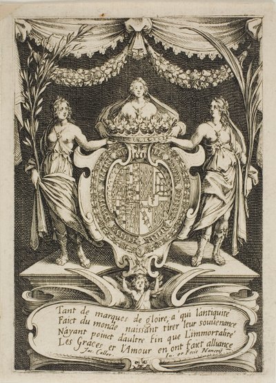 Titelsida, från Combat at the Barrier av Jacques Callot