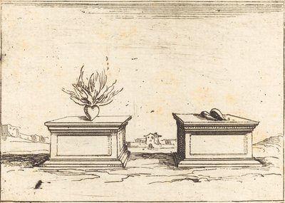 Två hjärtan, 1628. av Jacques Callot