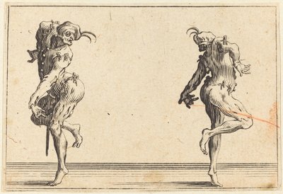 Två Pantaloons som dansar, ca. 1622. av Jacques Callot