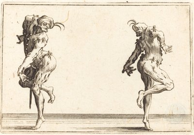 Två Pantaloons som dansar, ca. 1622. av Jacques Callot