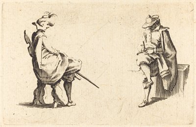 Två sittande figurer, ca. 1622. av Jacques Callot