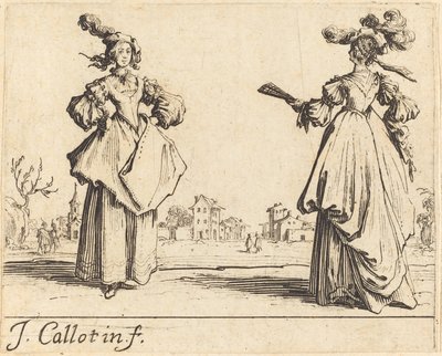 Två Samhällskvinnor av Jacques Callot