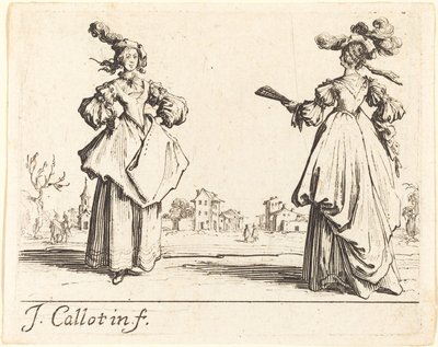 Två Samhällskvinnor av Jacques Callot