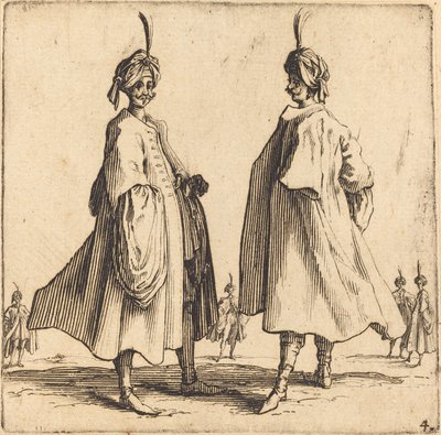 Två turkar, 1617 och 1621. av Jacques Callot