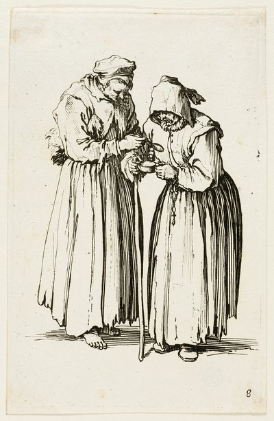 Two Women Beggars, tallrik åtta från The Beggars av Jacques Callot