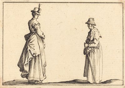 Två kvinnor i profil, ca. 1617. av Jacques Callot