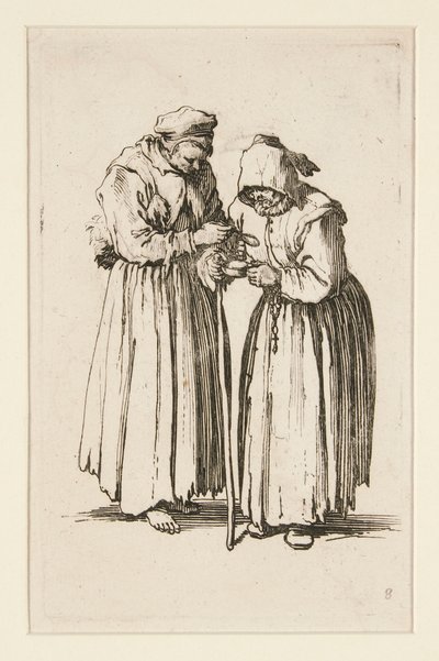 Två tiggarkvinnor, från The Beggars (Les deux mendiantes) av Jacques Callot