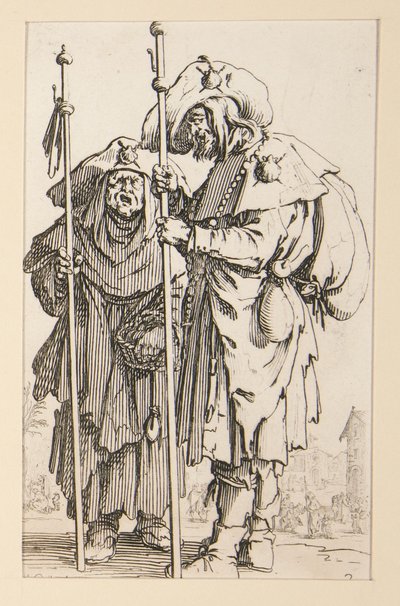 Två pilgrimer, ur Tiggarna av Jacques Callot