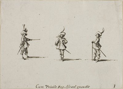 Obeväpnad drill, plansch ett från De militära övningarna av Jacques Callot