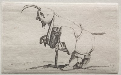 Olika puckelryggiga figurer av Iacopo Callot (Cripple med huva) av Jacques Callot
