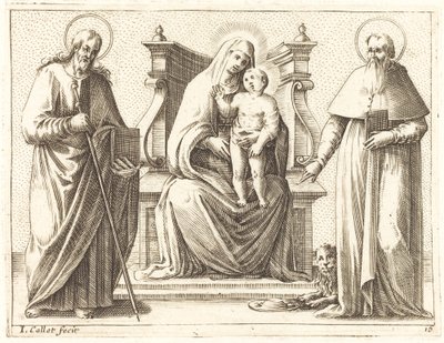 Jungfru och barn med de heliga Jakob och Hieronymus, 16081611. av Jacques Callot