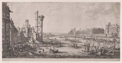 Vy över Louvren, ur "De två stora vyerna över Paris" av Jacques Callot
