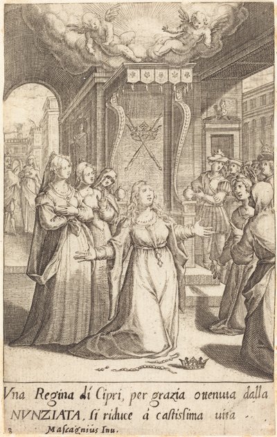Drottning av Cypern av Jacques Callot after Donato Mascagni