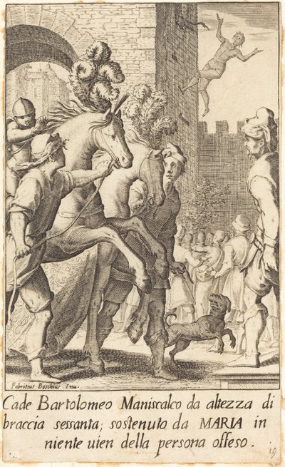 Bartolomeo, hovslagare av Jacques Callot after Fabrizio Boschi