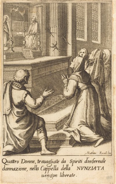 Fyra kvinnor av Jacques Callot after Matteo Rosselli