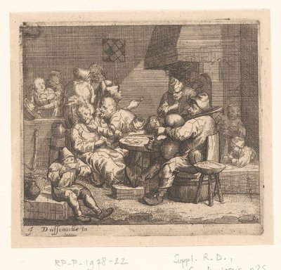 Scen på ett värdshus av Jacques Dassonville (attributed to)