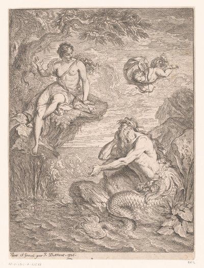 Glaucus en Scylla av Jacques Dumont