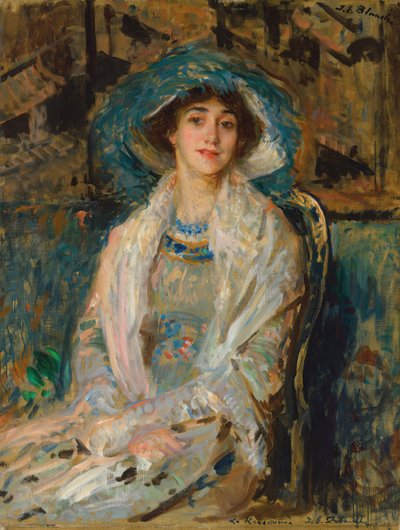 Porträtt av balettdansösen Tamara Karsavina 1885-1978, 1928. av Jacques Emile Blanche