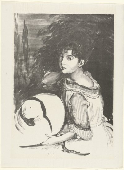 Portret av Wanda Zielinska känd som Pouponne Ung flicka (bebis) The Trial (serietitel) av Jacques Emile Blanche