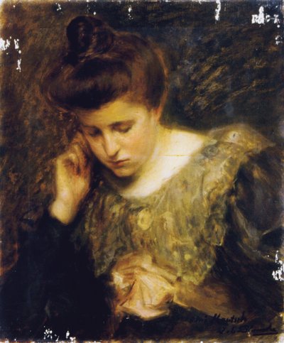 Studie av en kvinna som läser av Jacques Emile Blanche