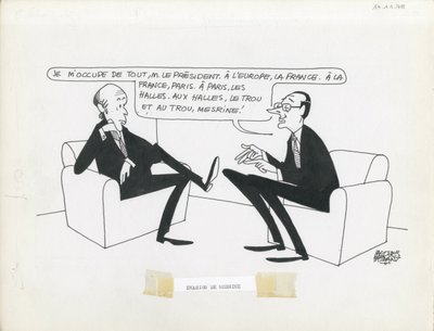 Le Figaro, satir i svartvitt av Jacques Faizant