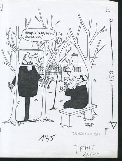 Paris-Presse, Satirisk i svartvitt av Jacques Faizant