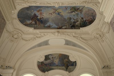 Décoration du pavillon Nord du Petit Palais - Le triomphe de Paris (tak) - Paris, capitale intellectuelle (Demi-coupole), mellan 1913 och 1919 (olja) av Jacques Fernand Humbert